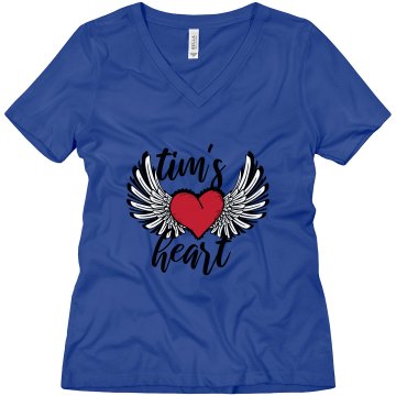 Tim's Heart Misses Relaxed Fit Anvil V-Neck Tee