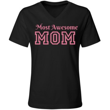 Most Awesome Mom Junior Fit Bella Sheer Longer Length Rib Racerback Tank Top