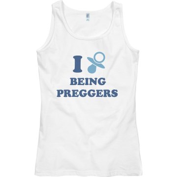 I Love Being Pregnant Junior Fit Bella Sheer Longer Length Rib Tank Top