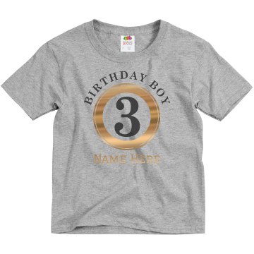 Mason's 3rd Birthday Youth Basic Gildan Ultra Cotton Crew Neck Tee