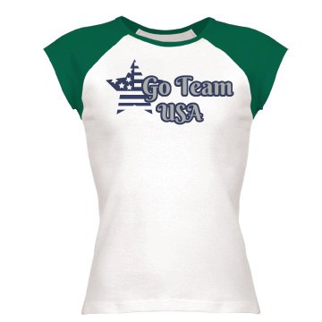 Go Team USA Junior Fit Bella 1x1 Rib Ringer Tee