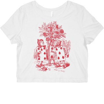 Heart Card Soliders Misses Bella Flowy Boxy Lightweight Crop Tee