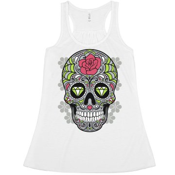 Sugar Skull Tank Misses Bella Flowy Boxy Lightweight Crop Tank