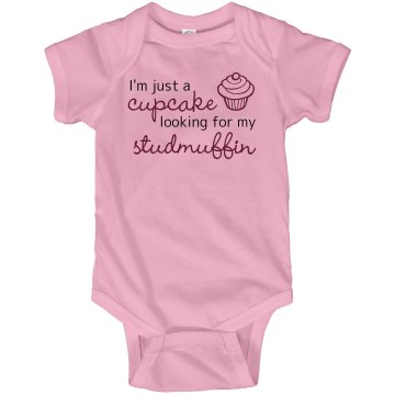 I'm Just a Cupcake Infant Rabbit Skins Lap Shoulder Creeper