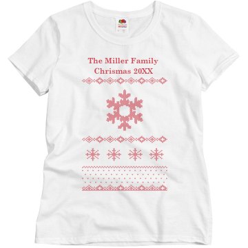 Family Christmas Sweater Misses Relaxed Fit Basic Gildan Ultra Cotton Tee