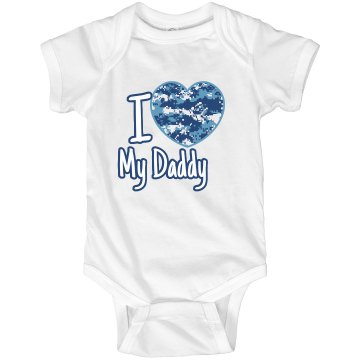 I Heart My Daddy Infant Rabbit Skins Lap Shoulder Creeper