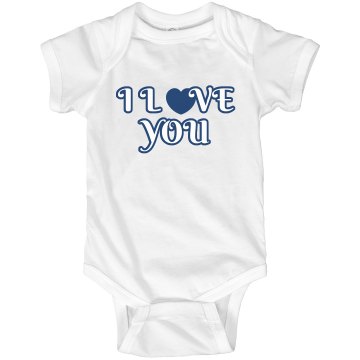 I Love You Infant Rabbit Skins Lap Shoulder Creeper