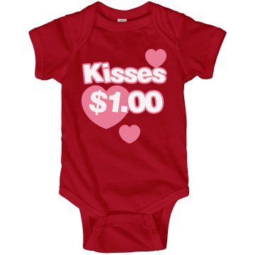 Kisses $1.00 Infant Rabbit Skins Lap Shoulder Creeper