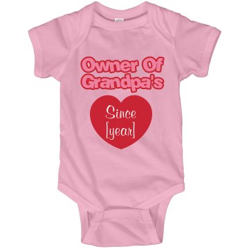Grandpa's Heart Infant Rabbit Skins Lap Shoulder Creeper
