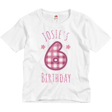 Penny's 6 Birthday Tee Youth Bella Girl Sheer 2-in-1 Baby Jersey Tee