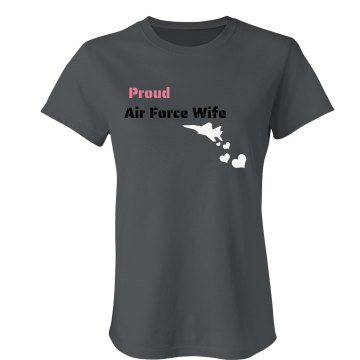 Proud Military Wife Junior Fit Bella Crewneck Jersey Tee