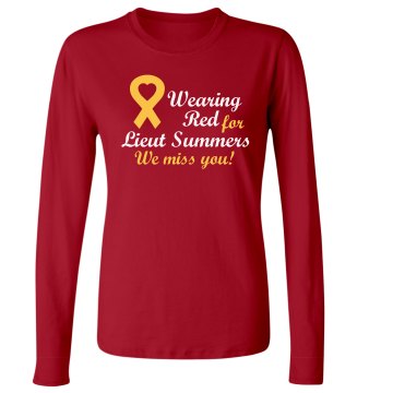 Red Friday for Summers Junior Fit Bella Long Sleeve Crewneck Jersey Tee