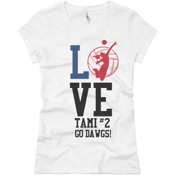 Volleyball Love Junior Fit Basic Bella Favorite Tee