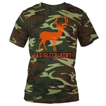 Eat. Sleep. Hunt Unisex Code V Camouflage Tee