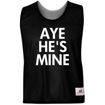 Aye He's Mine Girl Pinnie Badger Sport Lacrosse Reversible Practice Pinnie