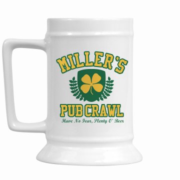 Pub Crawl Stein 16oz Ceramic Stein