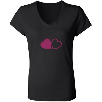 Mrs. Smith Junior Fit Bella Sheer Longer Length Rib V-Neck Tee 