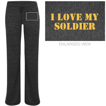 I Love My Marine PJ Pants Junior Fit Bella Straight Leg Fleece Sweatpant