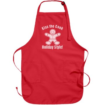 Kiss the Cook Ho Ho Ho Port Authority Adjustable Full Length Apron