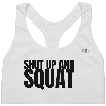 Shut Up And Squat Alo Ladies' Mesh Back Sports Bra