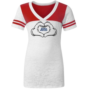 Heart Hands Tee Junior Fit Augusta 3/4 Legacy Raglan Tee