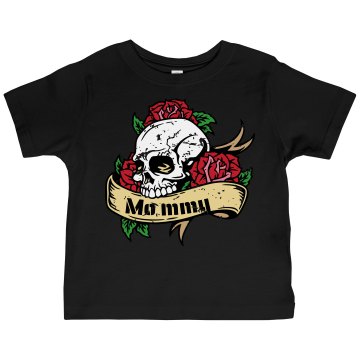 Skull Mommy Distressed Toddler Gildan Ultra Cotton Crew Neck Tee