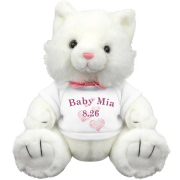 Baby Mia Pink Teddy Plush Baby Shower Teddy Bear