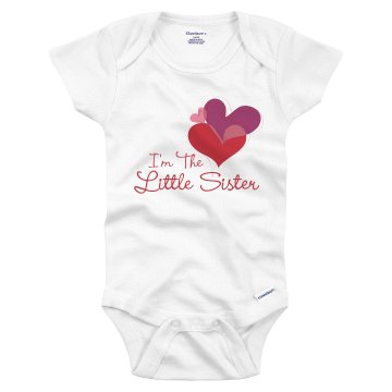 Little Sister Hearts Infant Gerber Onesies