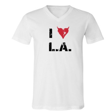 I Love LA Tee Unisex Canvas V-Neck Jersey Tee
