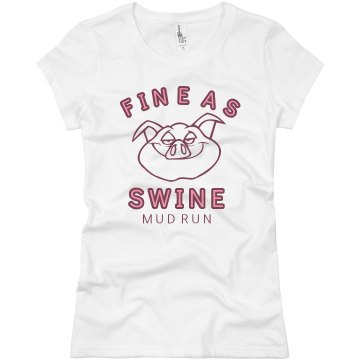 Fine Swine Mud Run Tee Junior Fit Basic Bella Favorite Tee
