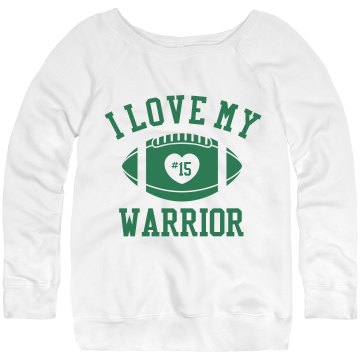 Warrior Sweatshirt w/Back Junior Fit Bella Triblend Slouchy Wideneck Sweatshirt