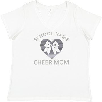 Davidson High Cheer Mom Junior Fit Bella 1x1 Rib Ringer Tee