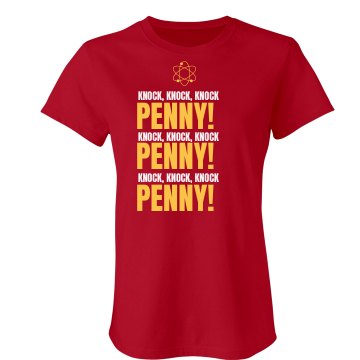 Knock Knock Knock PENNY! Junior Fit Bella Crewneck Jersey Tee