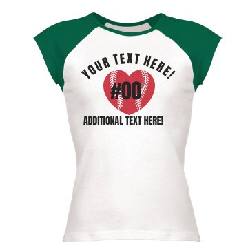 Baseball Girlfriend Tee Junior Fit Bella 1x1 Rib Ringer Tee