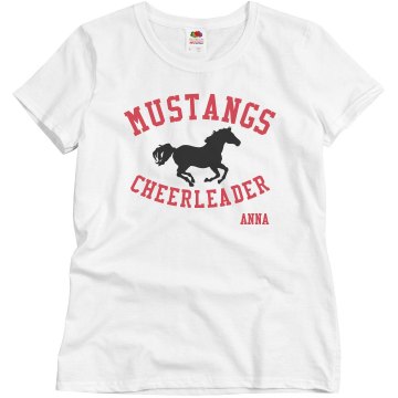 Mustangs Cheerleader Misses Relaxed Fit Basic Gildan Ultra Cotton Tee