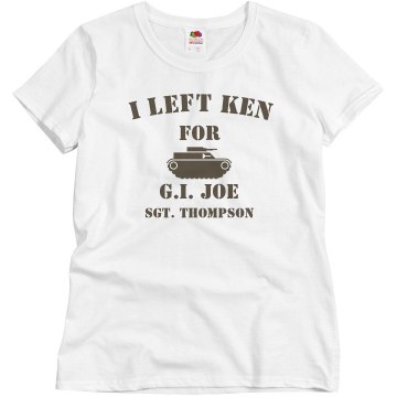 I Left Ken Military Misses Relaxed Fit Basic Gildan Ultra Cotton Tee