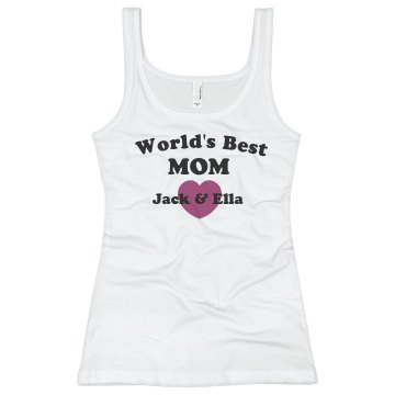 World's Best Mom Junior Fit Basic Bella 2x1 Rib Tank Top