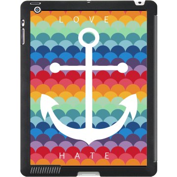 Love Hate Anchor Case Black iPad Smart Cover