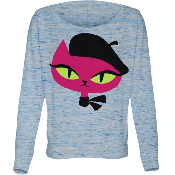 Parisian Kitty Misses Bella Flowy Lightweight Relaxed Dolman Tee