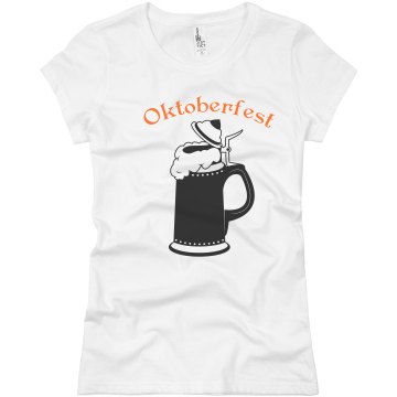 Oktoberfest Beer Stein Junior Fit Basic Bella Favorite Tee