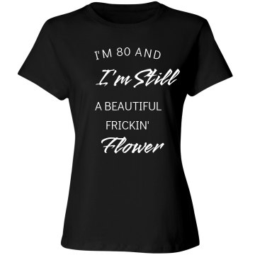 80 Years To Blossom Junior Fit Basic Bella Favorite Tee