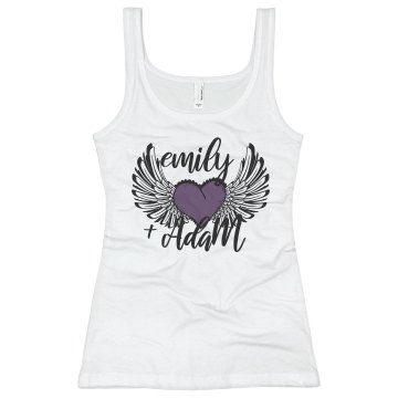 Winged Heart Tank Junior Fit Basic Bella 2x1 Rib Tank Top