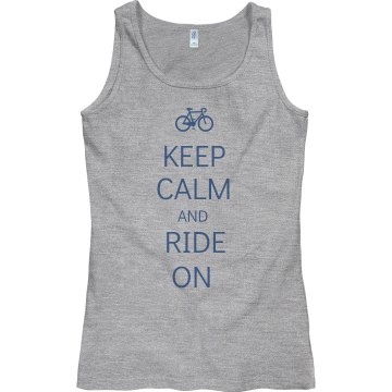Keep Calm & Ride On Junior Fit Bella Sheer Longer Length Rib Tank Top