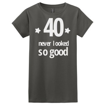 40 Years Young Misses Relaxed Fit Gildan Ultra Cotton Tee