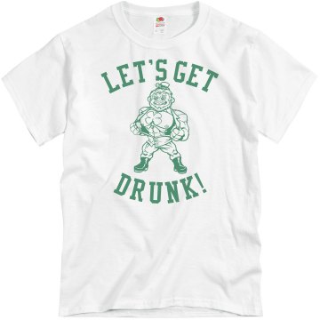 St. Patrick's Get Drunk Unisex Basic Gildan Heavy Cotton Crew Neck Tee