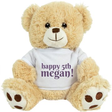 Happy 5th Megan Bear Medium Plush Teddy Bear
