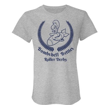 Roller Derby Team Shirt Junior Fit Bella 1x1 Rib V-Neck Tee