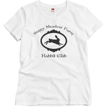 Sunny Meadow Rabbit Club Misses Relaxed Fit Basic Gildan Ultra Cotton Tee