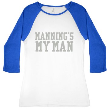 Manning's My Man Junior Fit Bella 1x1 Rib 3/4 Sleeve Raglan Tee