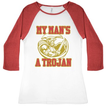 Trojan Junior Fit Bella 1x1 Rib 3/4 Sleeve Raglan Tee